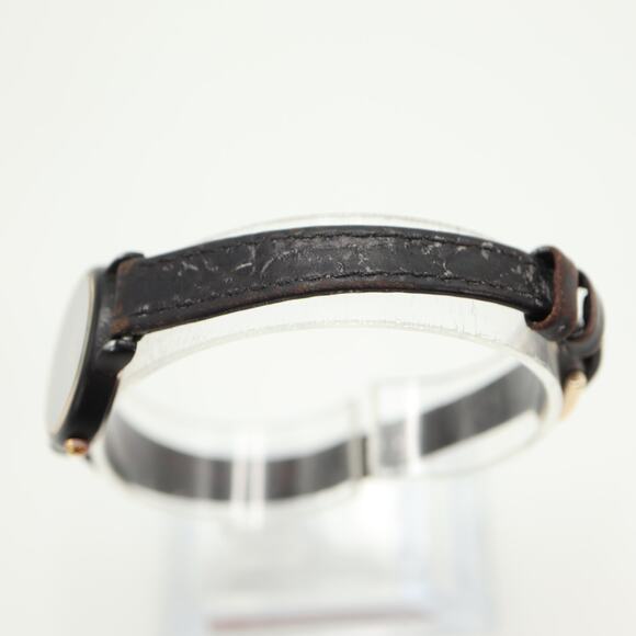 Vintage Seiko Black Gold Tone 24mm Womens Watch Leather 1N00-0H79 w New Battery main image 13